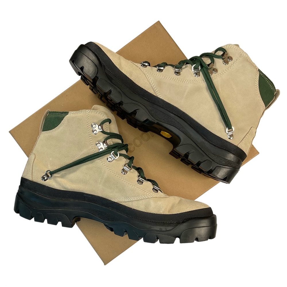 Reese Cooper Italian Leather Wilson Boot Size 48 US Men’s 14 Beige Suede Green